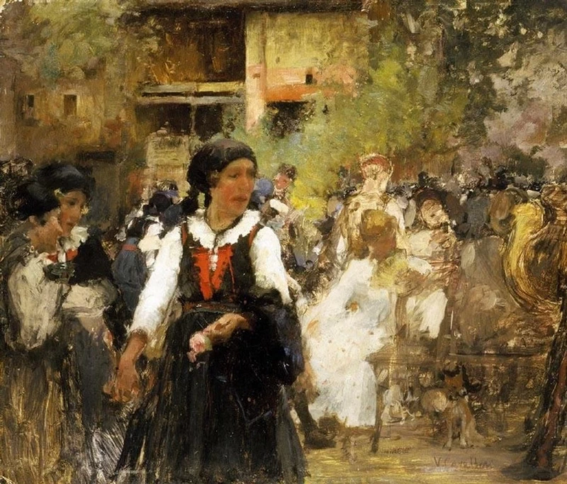 Sfilata di fanciulle in costume locale